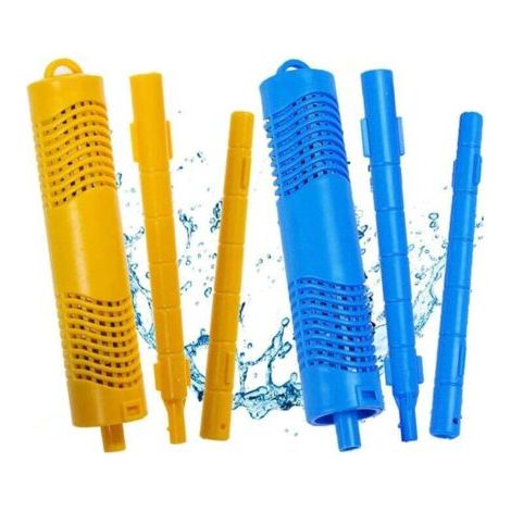 Lot de 2 cartouches de bâtonnets minéraux pour spa, pour filtre de bassin à poissons de piscine, durée de vie de 4 mois, bleu et jaune (1/4)