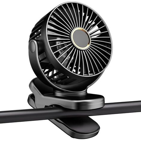 Ventilateur à pince alimenté par batterie USB, petit ventilateur portable avec chargement USB TYPE-C, 3 vitesses de ventilation (1/5)