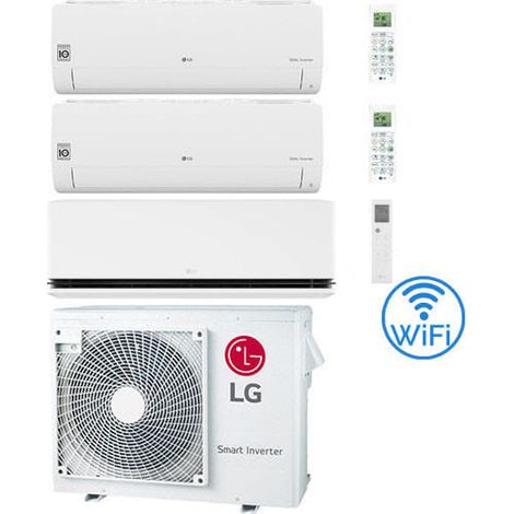 LG Libero Smart + Dualcool Deluxe R32 Wifi Trial Split Dual Inverter Klimaanlage 7000 + 7000 + 12000 BTU mit E.U. MU3R21 NEU Klasse A+++/A+