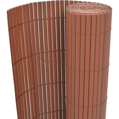 Clôture de jardin, PVC double face, durable et facile à assembler, Brun (1/2)
