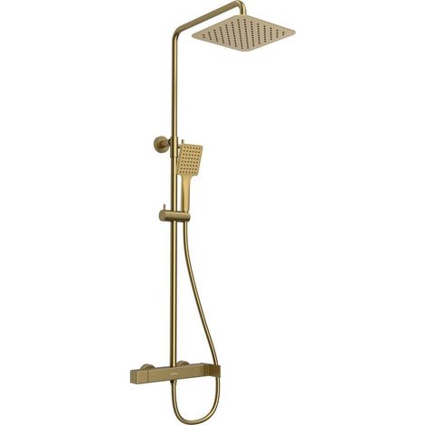 Sapho Cubemix - Set de douche avec mitigeur, 25x25 cm, doré mat CM139GB (1/2)