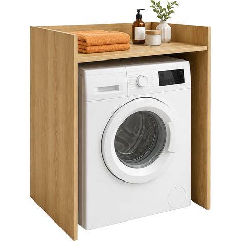 Relaxdays mobile sopra lavatrice, mensola per lavatrice e asciugatrice, HxLxP: 97 x 66 x 61 cm, marrone chiaro (1/5)