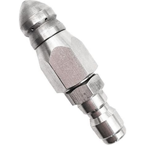 Ugello per idropulitrice con getto d'acqua per fognatura in acciaio inossidabile, design durevole, connettore rapido da 1/4 di pollice (1/5)