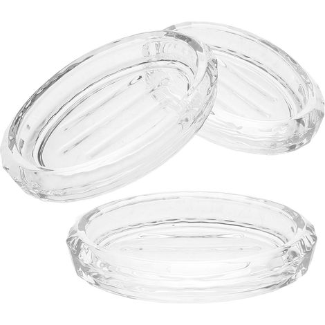 3 porte-savons - verre - transparent - pour lavabo et douche (1/5)