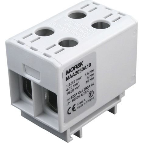 Connettore per barra di distribuzione di corrente AL/CU TH35 1.5-50MM2 1P grigio (1/4)