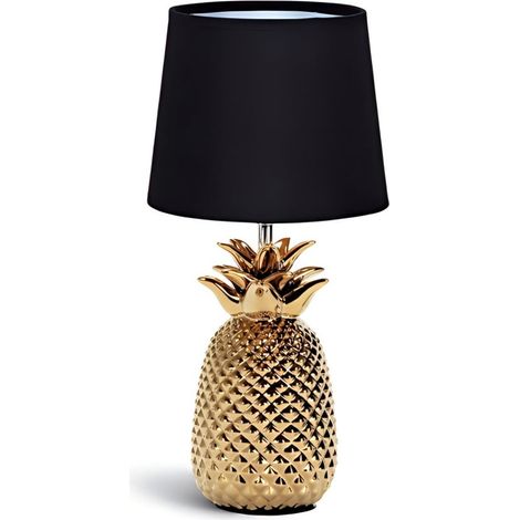Lampe Déco Céramique Forme Ananas Finition Brillante - Douille E14 - Style Vintage
