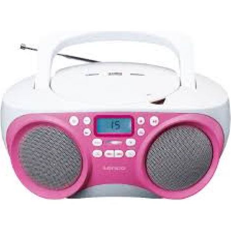 Tragbares fm radiocdmp3usb player - pink kompakt leicht