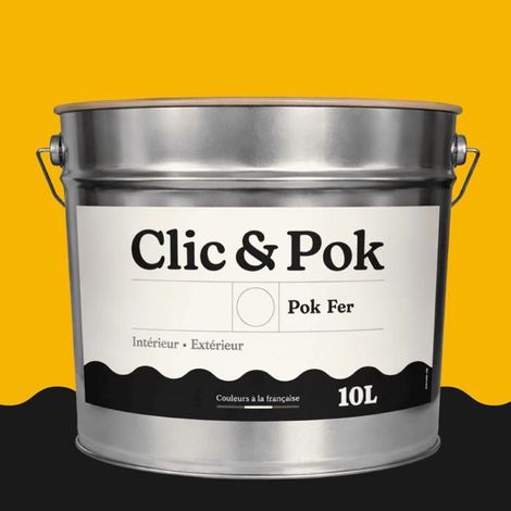 Peinture Fer Antirouille – Métal Extérieur Intérieur, Satinée, Protection Rouille - 10L - RAL 1023 - Jaune signalisation