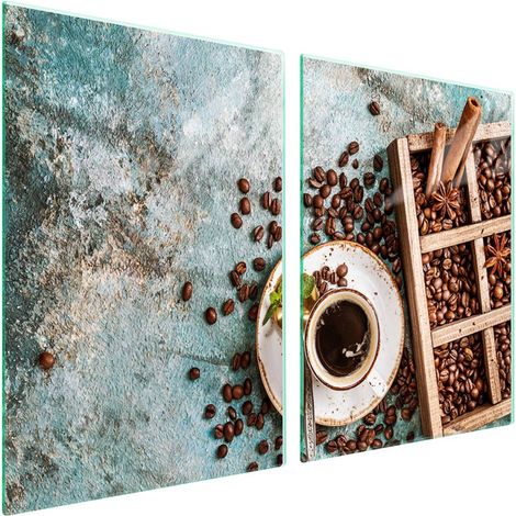 Plaque de protection en verre pour cuisinière 2x45x52 Café (1/5)