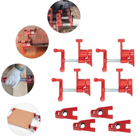 Serre-joints en bois, fonte, longueur totale 19 cm, longueur de la poignée 11 cm, hauteur du serre-joint 6 cm, nombre de pièces 4 (1/5)