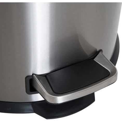 Poubelle 30L acier inoxydable avec pédale, 3 compartiments, seaux intérieurs, couvercle rabattable, hygiénique, argent, idéale cuisine et salle de bain (1/5)