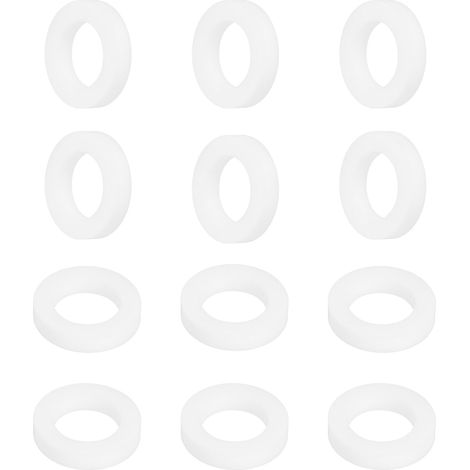 Rondelle PTFE 12Pcs 16mm OD 10mm ID 3mm Épais Rondelles Plates Joint d'Étanchéité Annulaire pour Robinet, Tuyau, Boulon, Machinerie, Blanc (1/5)
