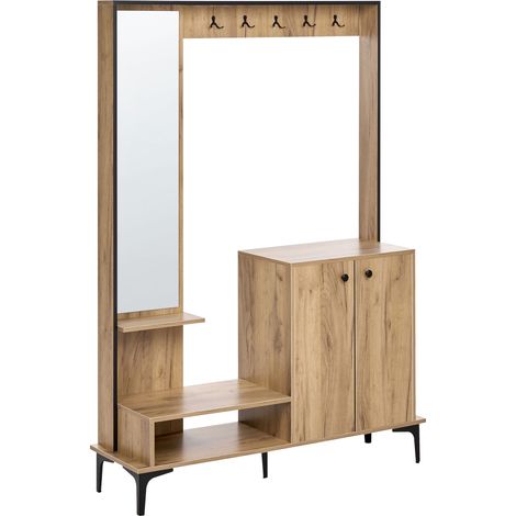 Mobile contenitore per ingresso con scarpiera L 120 cm A 170 cm Truciolato Marrone chiaro Broome
