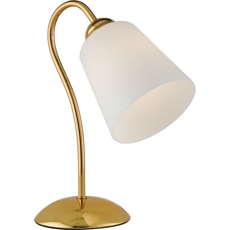 "Lampada da tavolo 1162 in metallo oro con diffusore in vetro"