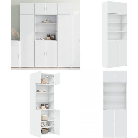vidaXL Armoire de rangement blanc 80x42,5x225 cm bois d'ingénierie (1/5)