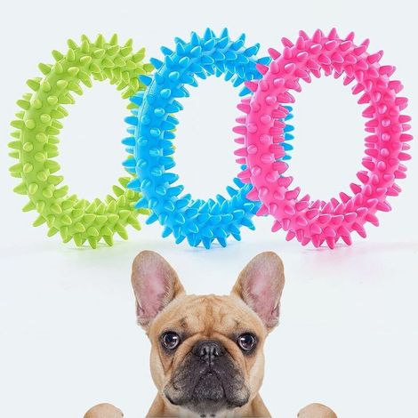 3 jouets à mâcher pour chien en caoutchouc naturel, anneau dentaire, anti-ennui (1/5)