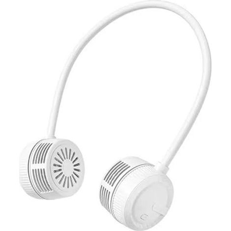 Portable Neck Fan, 1200mAh Rechargeable Battery, Silent Hands-Free USB Fan with 3 Speeds, 360° Adjustable Portable Fan for Sports and Travel (White) (1/5)