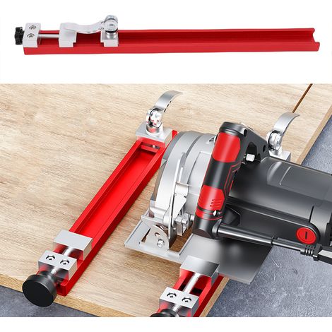 Outil de positionnement de rail de base de support réglable à 360 mm pour machine de découpe, avec distance de bord réglable pour le perçage et la découpe de planches de bois (1/5)