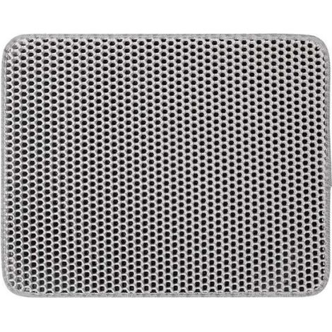 1 tapis litière chat EVA, double couche, antidérapant, résistant usure, 60 x 90 cm, pour bac à litière ou sol près de la litière (1/4)