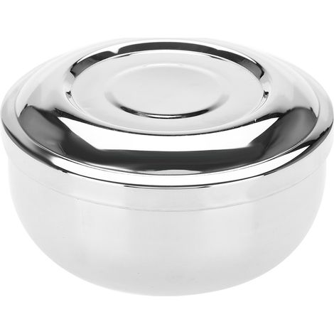Bol à savon à barbe en acier inoxydable universel pour hommes avec couvercle (1/5)