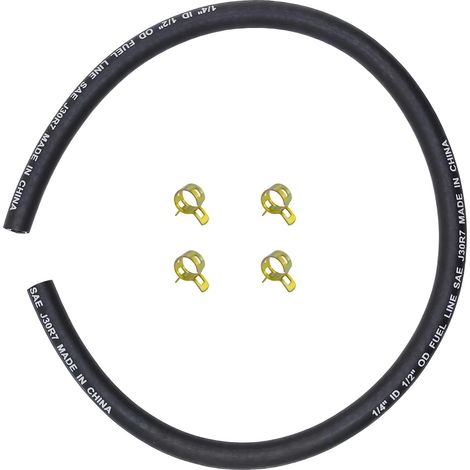 Durite Essence 1/4" (6,35mm) x 25" (63cm) avec 4 Colliers Compatible 283207 95162S Tondeuse Petit Moteur (1/5)