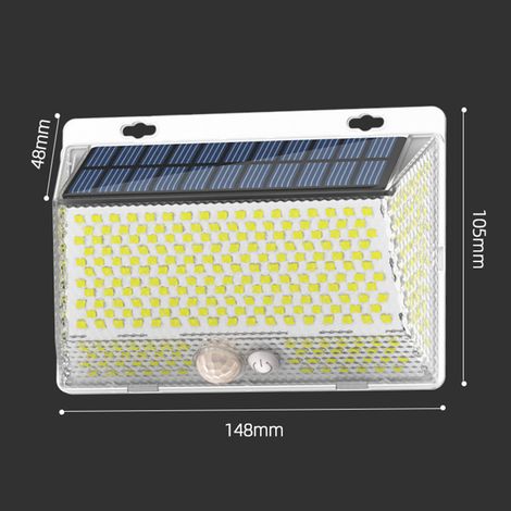 Ortviai Applique murale solaire extérieure étanche avec télécommande magnétique, 328 LED, éclairage 4 faces (1/4)