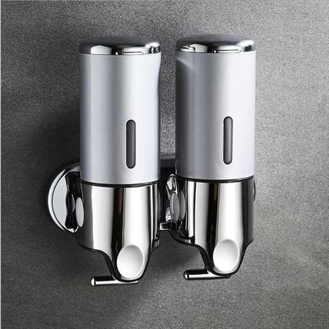 Distributeur de savon mural, 1000 ml – en ABS et acier inoxydable – convient aux salles de bains et aux cuisines. (1/5)