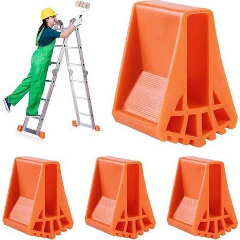 Non-slip ladder foot covers – Set of 4 – Durable plastic – Easy installation – Compatible with telescopic ladders (1/4)