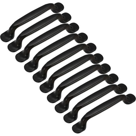 10 Pièces Poignée Meuble Noires, Poignée Entraxe 128mm,Poignée De Meuble En Alliage Aluminium, Pour Meuble, Tiroir, Armoire, Commode, Placard De Cuisine Et Chambre (1/5)