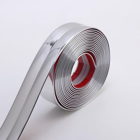 5m x 2cm rembourrage mural multifonctionnel, protège   coins et bandes de calandrage pour la protection et la décoration des plinthes de cadre de porte de table, argent brillant