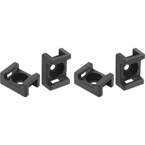 Colliers de serrage à fixer Sangles de fixation en plastique Colliers de regroupement de câbles Lot de 20 : Base noire à trou unique (Noir) — HC-1/STM-1 (Trou de 4 mm)