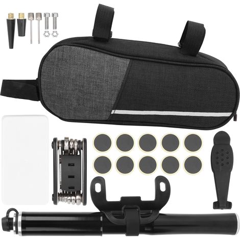 Kit réparation vélo montagne extérieur portable pompe gonflage pneu clé combinée ensemble (1/5)