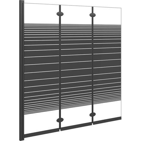 Maison Exclusive - Box Doccia Pieghevole 3 Pannelli 130x130 cm in ESG Nero (1/5)