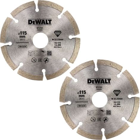 Dewalt DT3701-QZ High Performance Diamond Cutting Disc Segmented 115X22.23mm x2 (1/3)