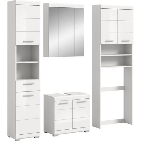 Scout ensemble de meubles de salle de bains S82 blanc brillant, blanc. (1/5)