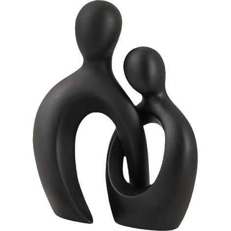 Sculpture en céramique Noir décoration intérieure Statue amoureux Abstraite Salon Bureau Chambre (1/5)