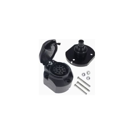 Adatto per il kit di prese per rimorchio femmina a 13 pin Lntyq, connettore a gancio impermeabile a 13 pin - nero