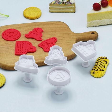 Moule à biscuits 3D à presser, motif dessin animé, décoration de gâteau pour la Saint-Valentin, cadeau (1/4)