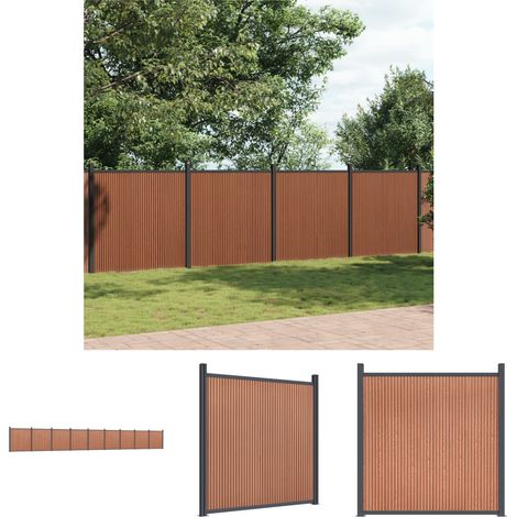 The Living Store Zaunelement Braun 1564x186 cm WPC - Zaunfelder