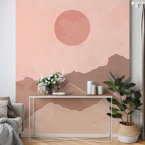 Papier peint panoramique - Couché de soleil Boho - 130 cm x 163 cm (1/4)