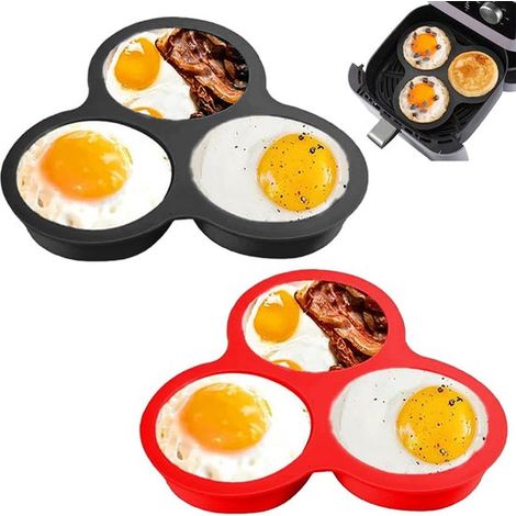 Molde de silicona de 2 piezas para freidora de aire，cupcakes y tostadas，Accesorios antiadherentes para freidora de aire，Ideal para muffins (1/4)