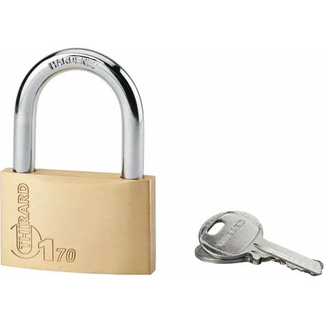 THIRARD - Cadenas à clé Type 1+, laiton, intérieur, anse acier, 70mm, 2 clés - THIRARD