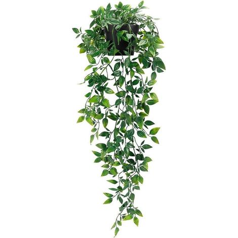Plante verte artificielle tombante 710mm – Décoration intérieure et extérieure – Matériau plastique avec tiges en fer – Nuances de vert (1/5)