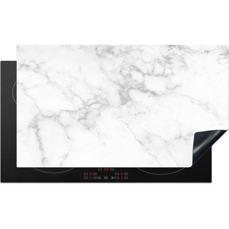 PROTECTION PLAQUE INDUCTION Marbre - Gris - Blanc - Marbre texturé Tapis de Protection 90x52 cm (1/5)