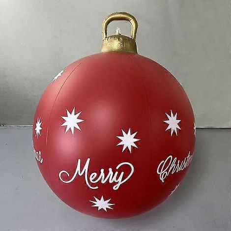 Boule de Noël gonflable décorative de 60 cm pour extérieur, en PVC, géante, pour sapin de Noël, sans guirlande lumineuse. (1/5)