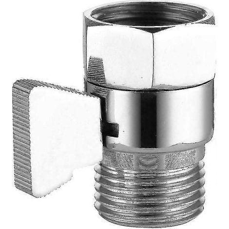 Robinet de contrôle de débit de douche en laiton 1/2" - Durable, finition chromée, robinet d'arrêt polyvalent et économiseur d'eau, installation facile (1/5)