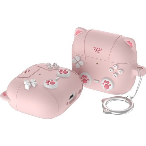 Silikonhülle für AirPods Pro 3, Katzenpfote-Motiv mit Schlüsselanhänger – Rosa (1/3)