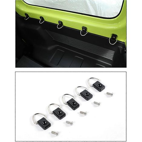 Lot de 6 anneaux en D à dégagement rapide pour coffre de voiture Suzuki Jimny 2019 2020 2021 JB64 JB74, moulures intérieures (1/5)
