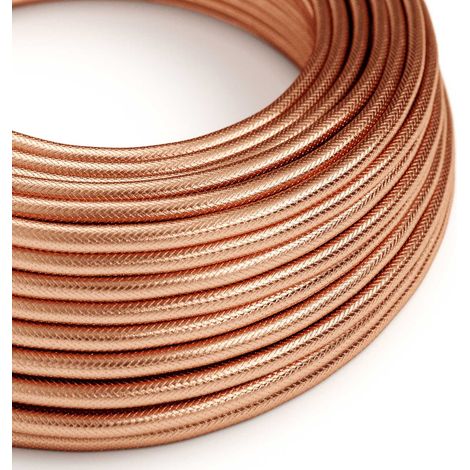 Creative-Cables Cavo elettrico rivestito in tessuto, 3 x 0,75 mm², 1 m, Rame RR11, Rotondo
