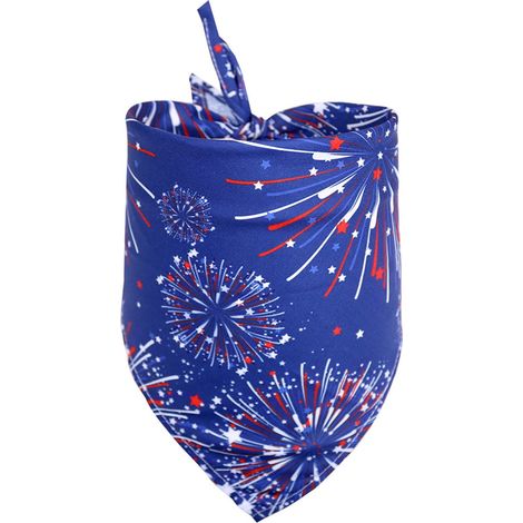 Bandana Pour Chien - Imprimé Fête De L'indépendance - Réglable Par Nœud - Tissu Double Épaisseur - Pour Chiens Et Chats - 1 Pièce (1/3)
